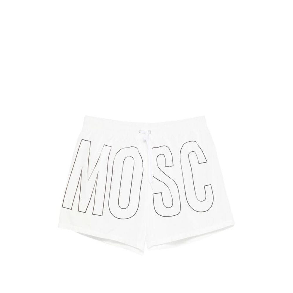 Moschino White Beachwear - Swim Shorts Men